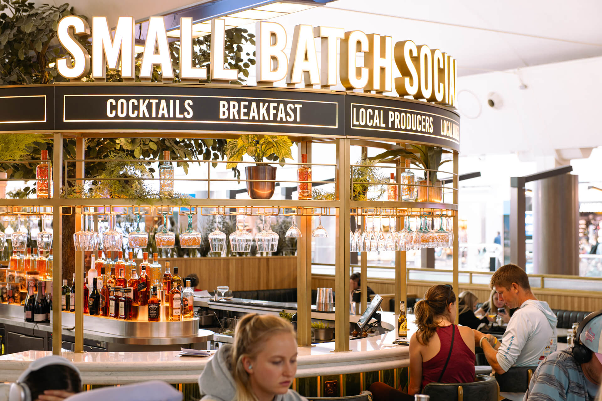 The Small Batch Social bar and seating